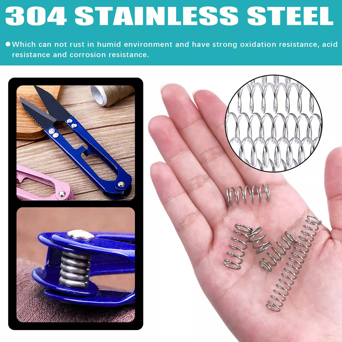 0.15mm Wire Dia 304 Stainles Steel Compression Spring Pressure Small Spring 10Pc