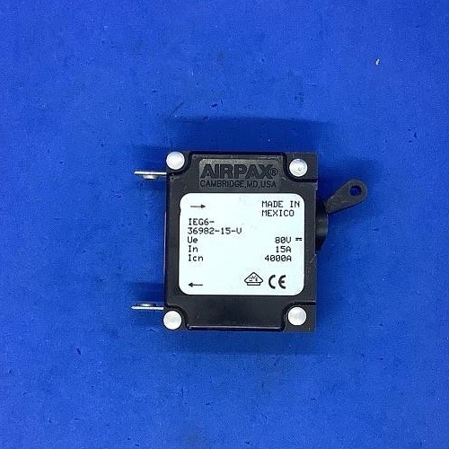 Airpax UPG IEG1 15A Marine Circuit Breaker Single Pole AC/DC Panel Mount Spade