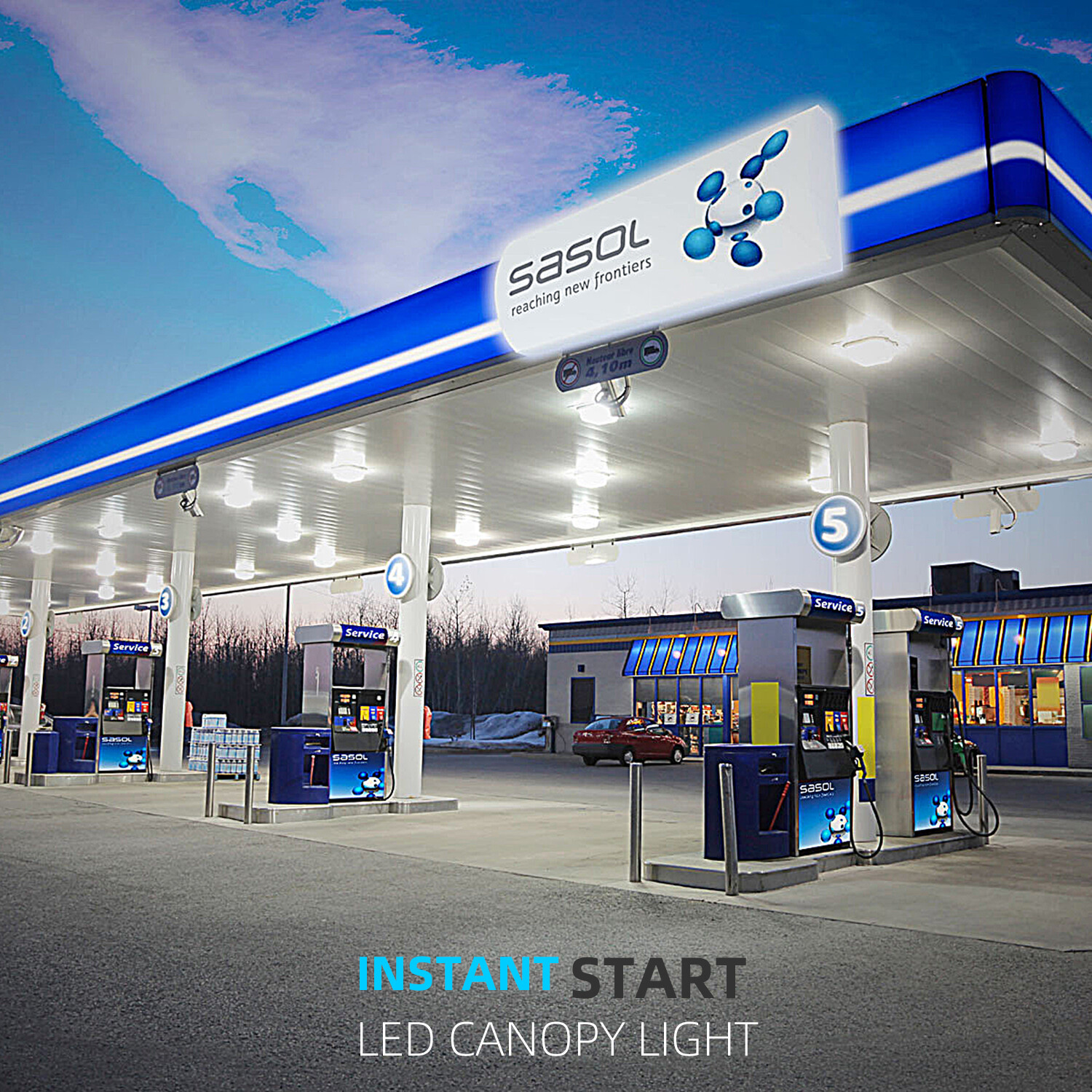 70W LED Canopy Light Commerical Outdoor Gas Station Square LED Lights IP65 4Pack
