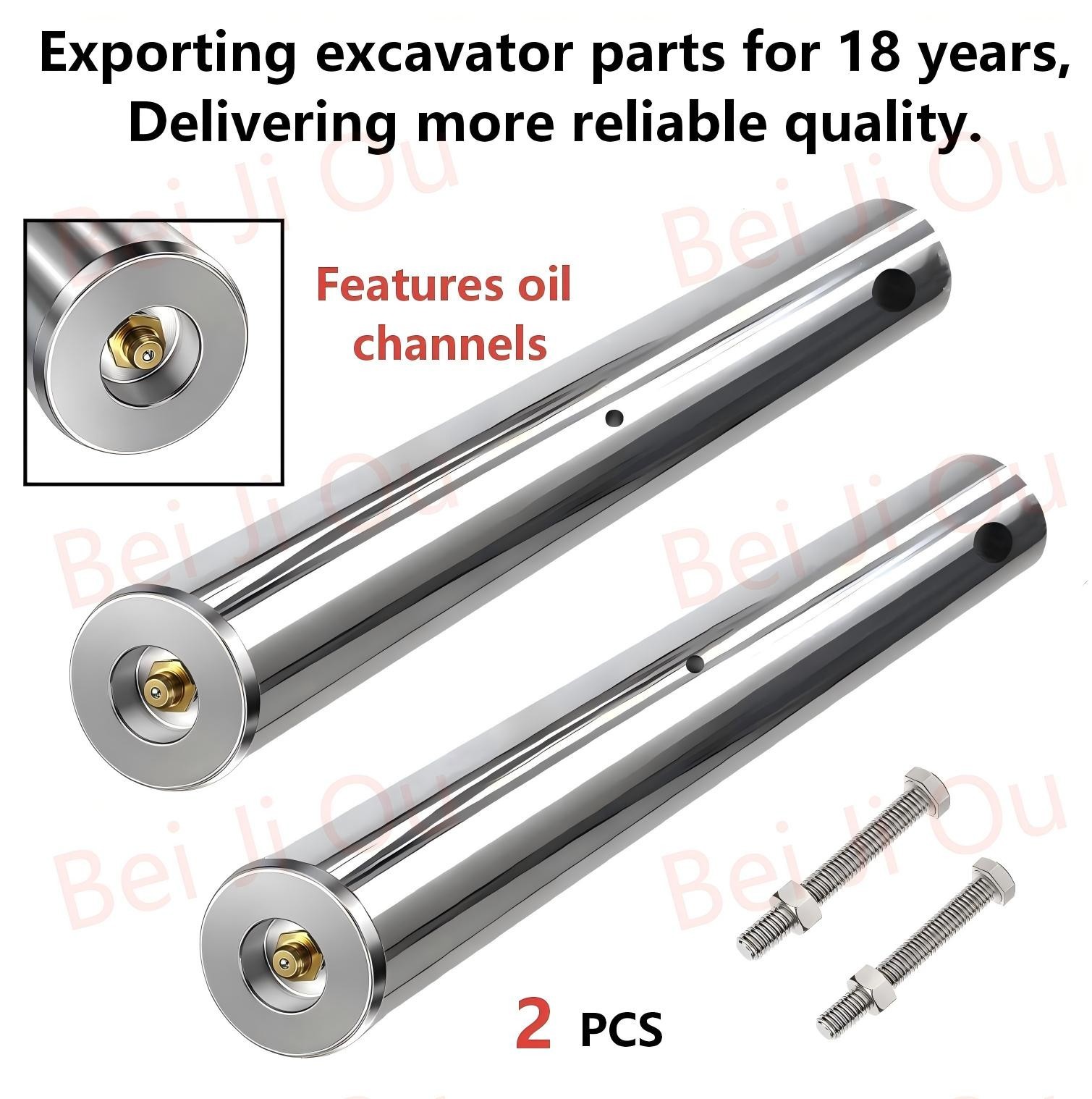 1 Pair of New Mini Excavator Bucket Pins 35mm X 225mm，With grease nipple