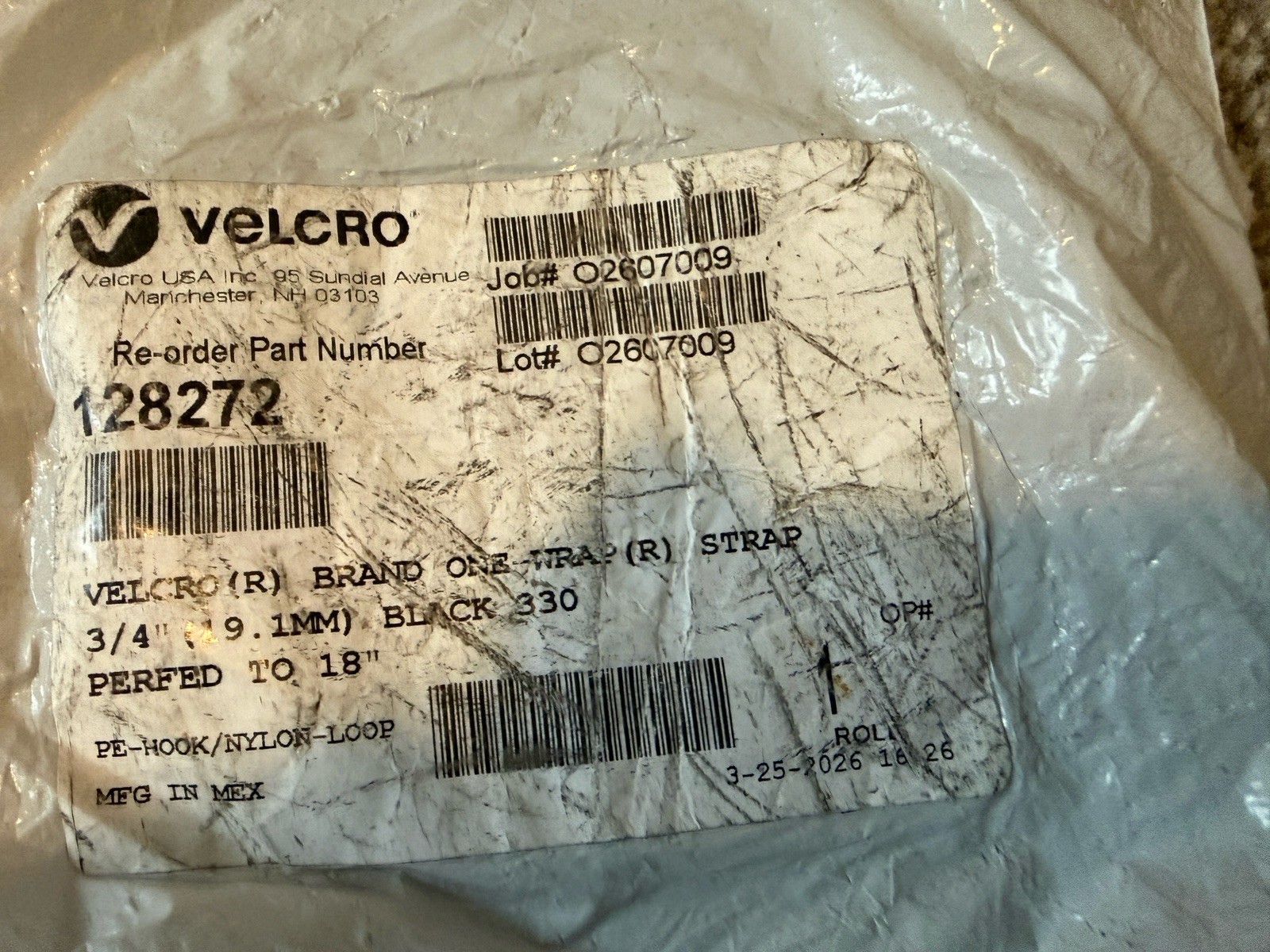 Velcro Brand One-Wrap Strap 3/4″ x 18″ Hook & Loop Cable Ties Black 25 Roll NEW