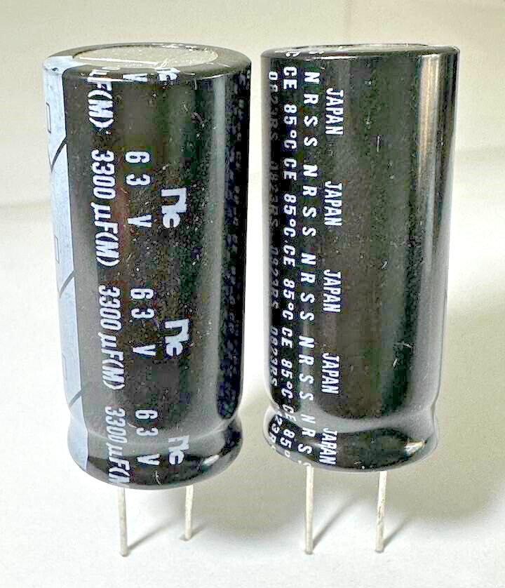 6X – 3300uF @ 63V (85°) 18X40MM – (NIC) ALUMINUM ELECTROLYTIC CAPACITOR #194