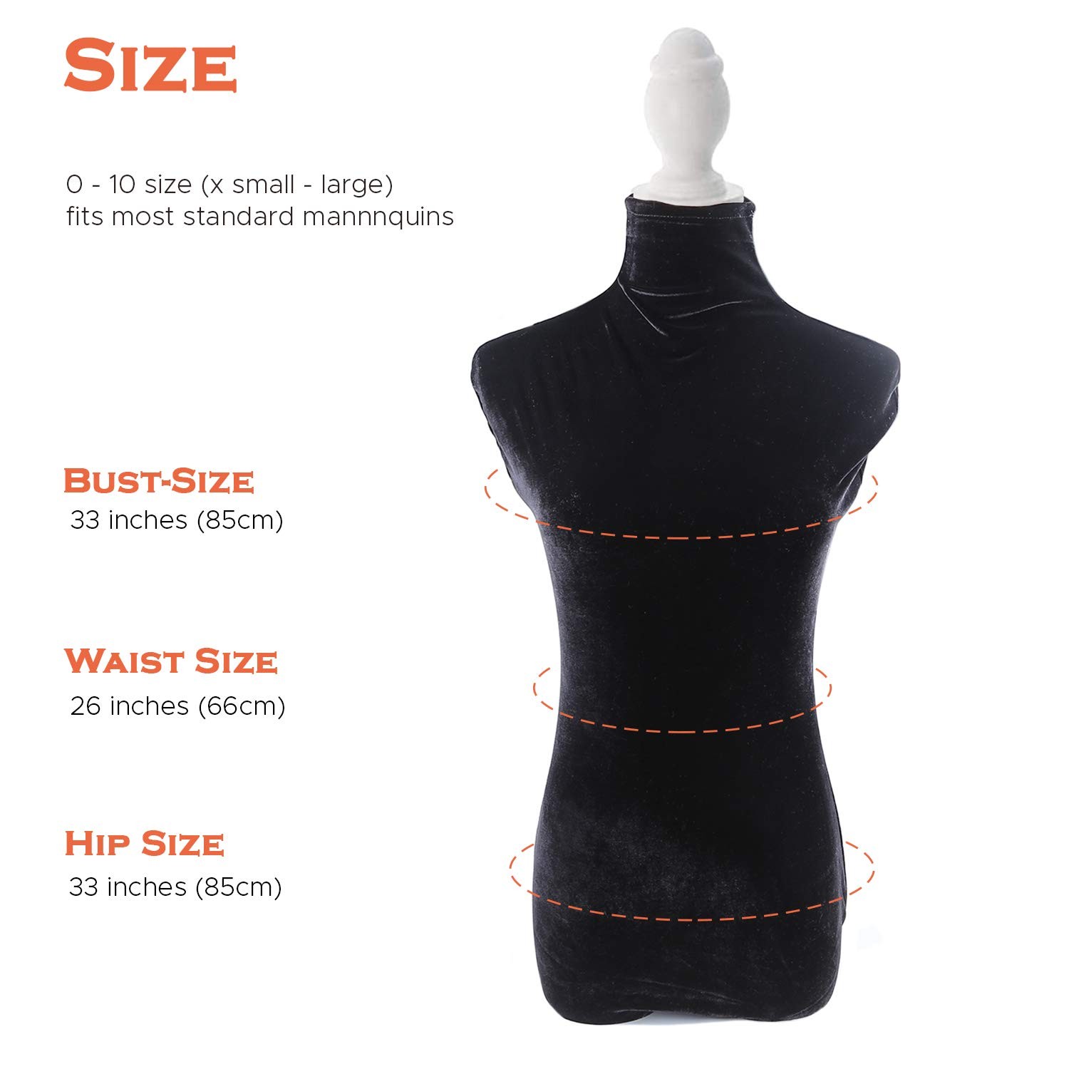 Black Superb Velvet Mannequin Fabric Cover,100% Handmade Soft Stretchy, for F…