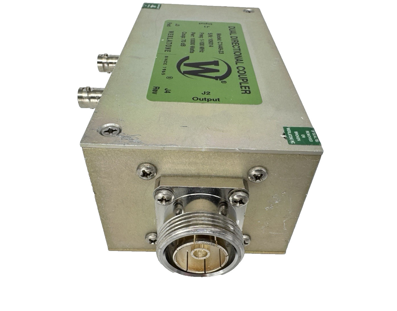 Werlatone High Power Directional Coupler Model C1449-23 1–100 MHz 10 kW 70 dB