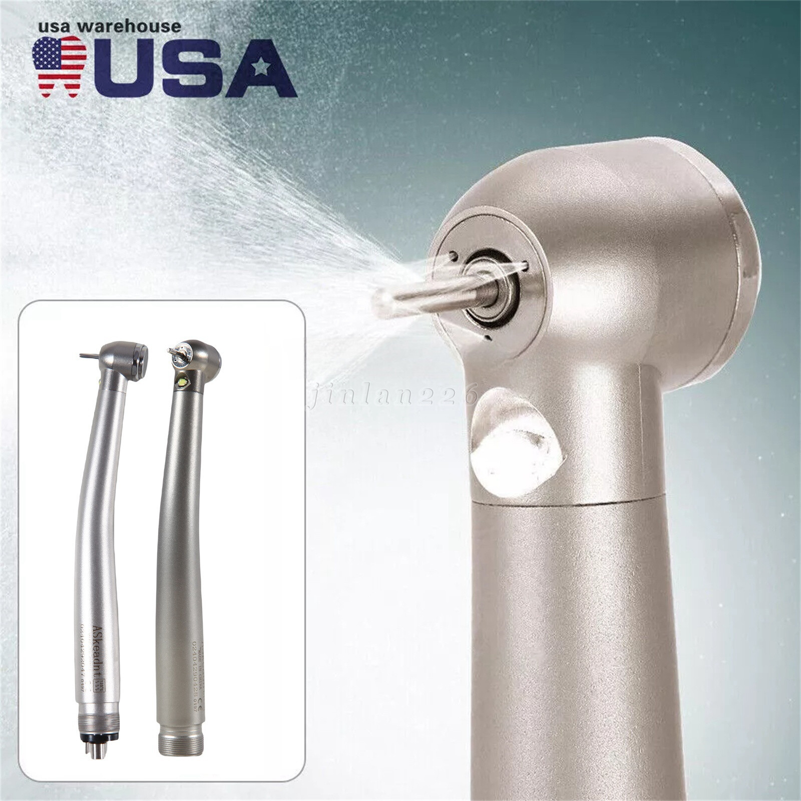Askeadnt Dental E-generator LED High Speed Handpiece Push Button 2、4 Holes
