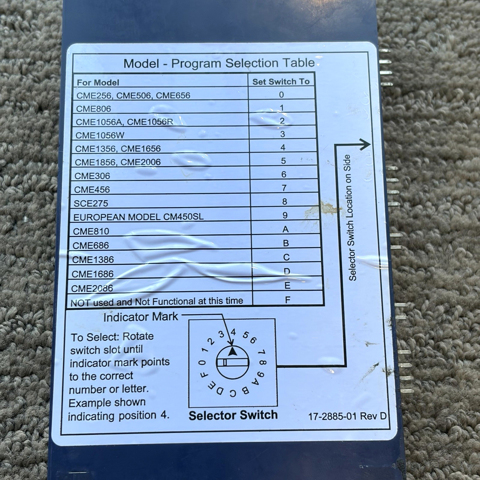 Scotsman CM3 Universal Service Controller 17-2887-01 Rev A