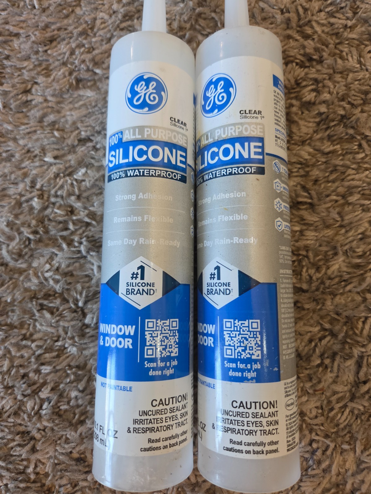 GE All Purpose Silicone Caulk Clear – Indoor&Outdoor – Window&Door – 10.1 fl oz