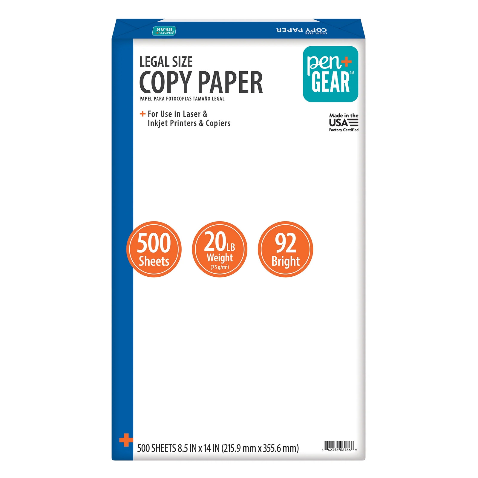 Copy Paper, 8.5″ X 14″, Legal Size, 92 Bright, White, 20 Lb., 1 Ream (