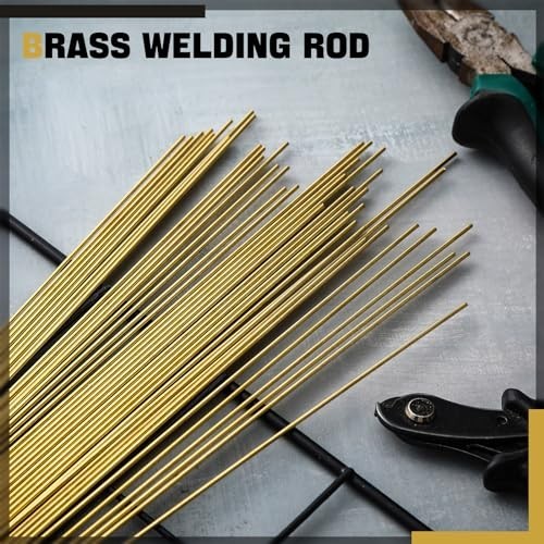 Moxweyeni 40 Pcs Brass Rods 1.5 mm 2 mm Brass Welding Brazing Rods Copper Alloy