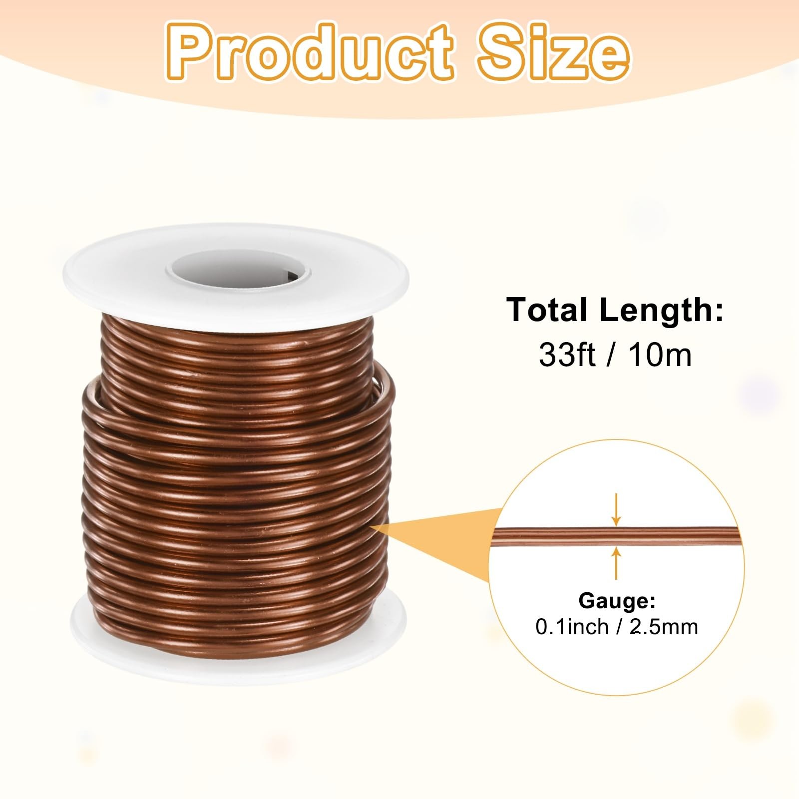 1-Pack Bonsai Training Wire, 2.5mm x 33ft/10m Anodized Aluminum Bonsai Tree W…