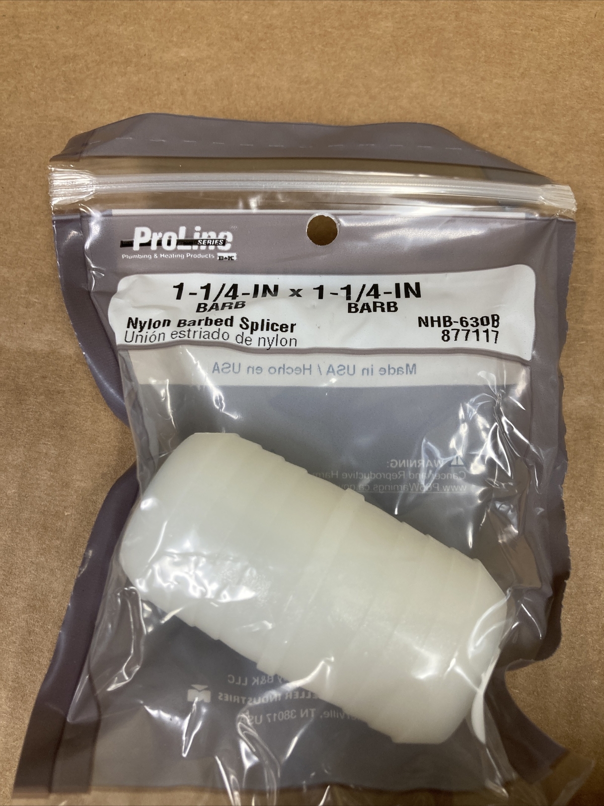Pro Line Series Nylon Barbed Spicer 1-1/4-IN x 1-1/4-IN New