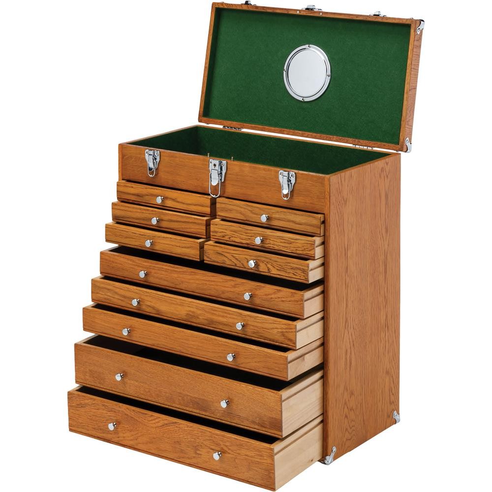 T34122 21-1/2″ 11-Drawer Red Oak Chest