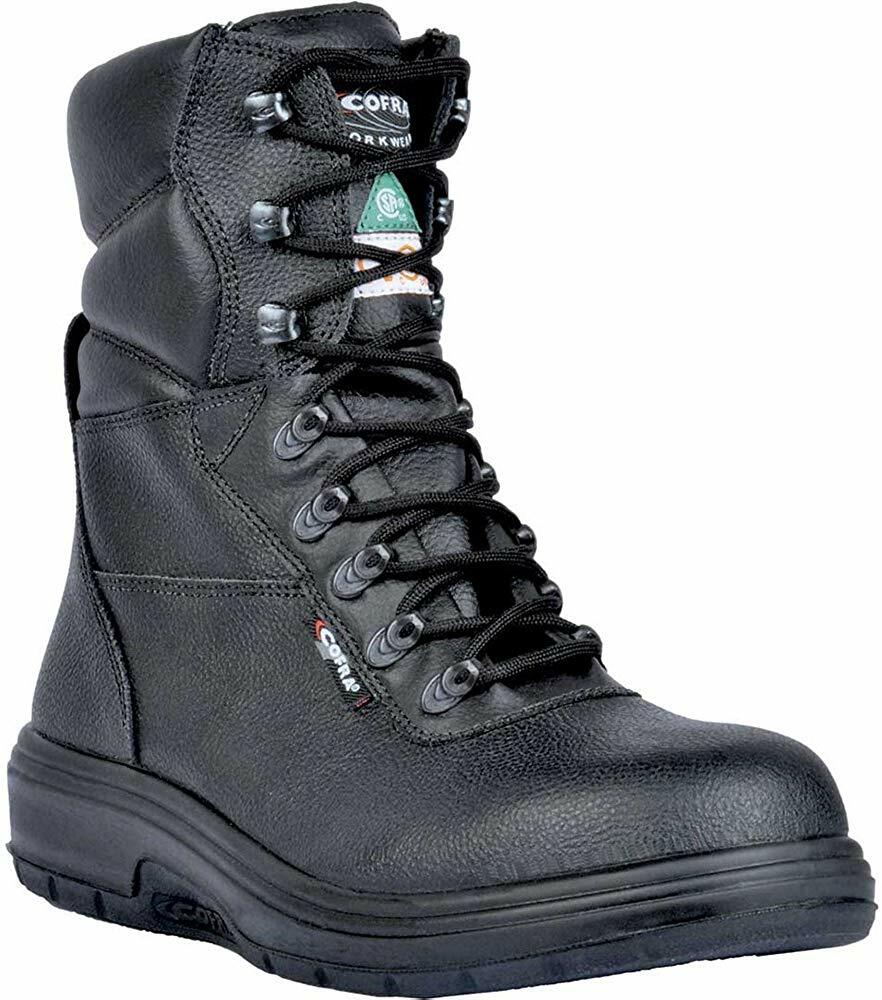 COFRA Leather Work Boots – US ROAD Treadless Asphalt Footwear – Size 13,Black