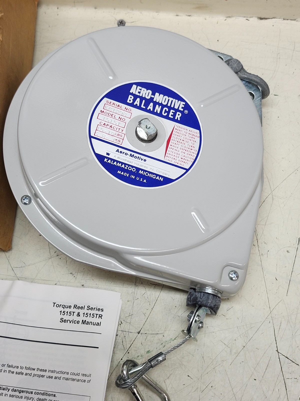Aero-Motive Torque Reel Tool Balancer 15-19LBS 6.8-64KG 15FT P/N: 1515T