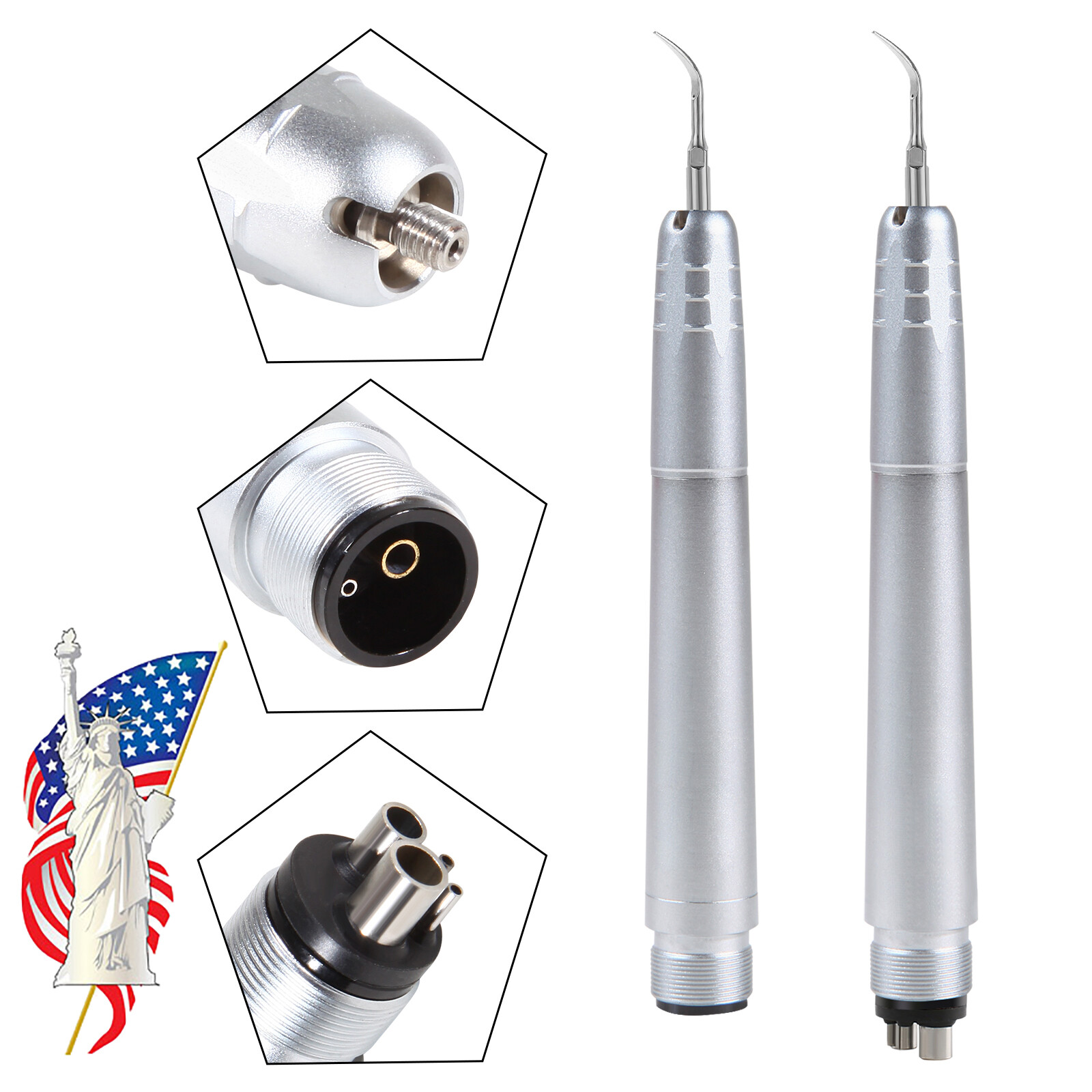 Dental Ultrasonic Air Scaler Handpiece Hygienist 2Hole/4Hole With 3 Tips USA