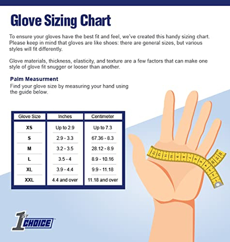 1St Choice Black Nitrile Disposable Exam Gloves 3 Mil, Latex and Powder-Free, F