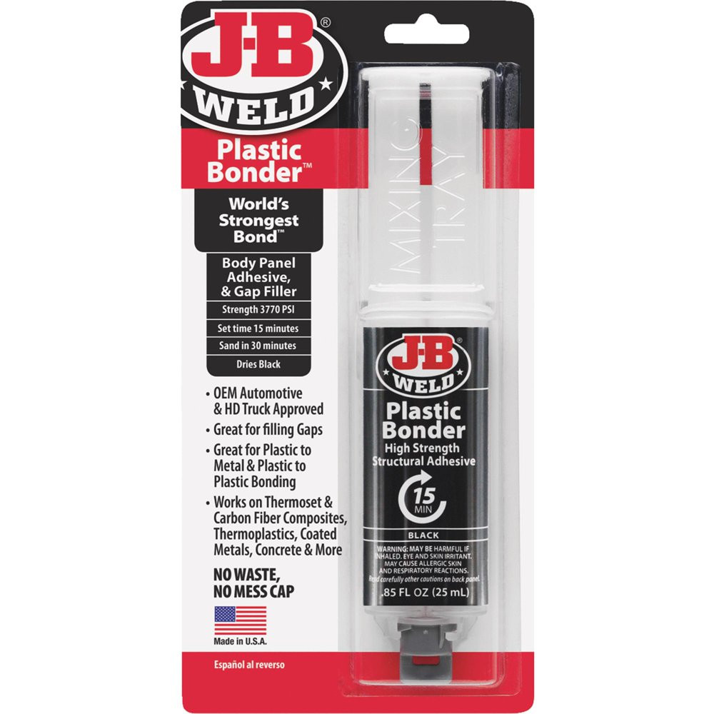 50139 Plastic Bonder Body Panel Adhesive and Gap Filler Syringe – Blac