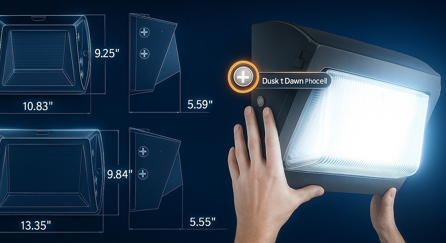 120W LED Wall Pack Light 22,500LM 6000K Outdoor Security Fixture Photocell IP65