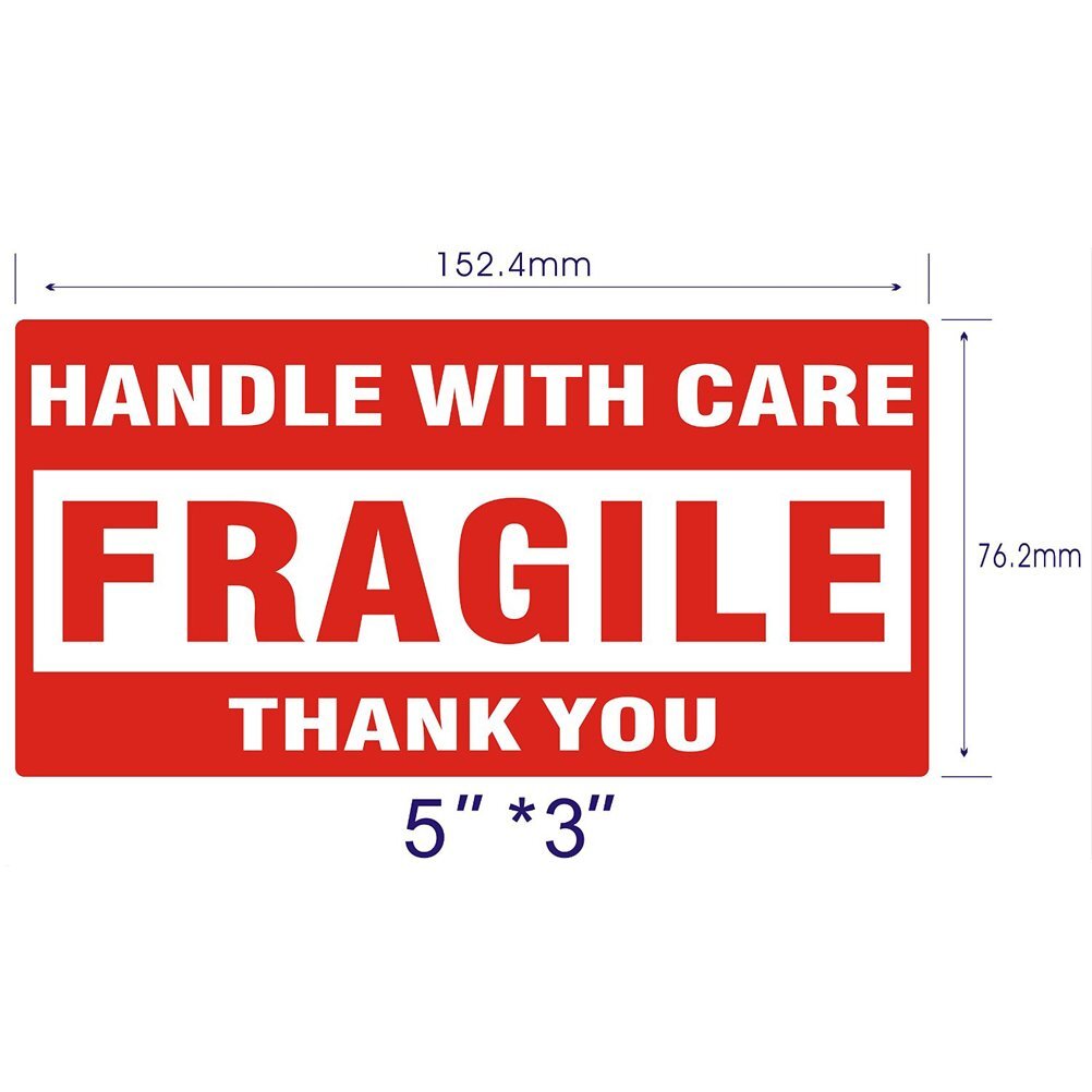 20 Roll 500/Roll 3×5 Fragile Stickers Handle With Care Thank You Shipping Labels