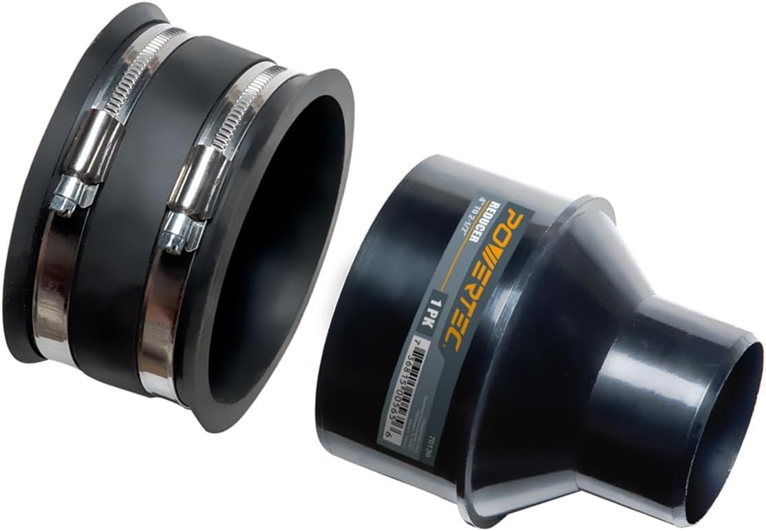 Dust Collection Fittings 4 Inch to 2-1/2 Inch Reducer Flex Cuff Hose Clamps