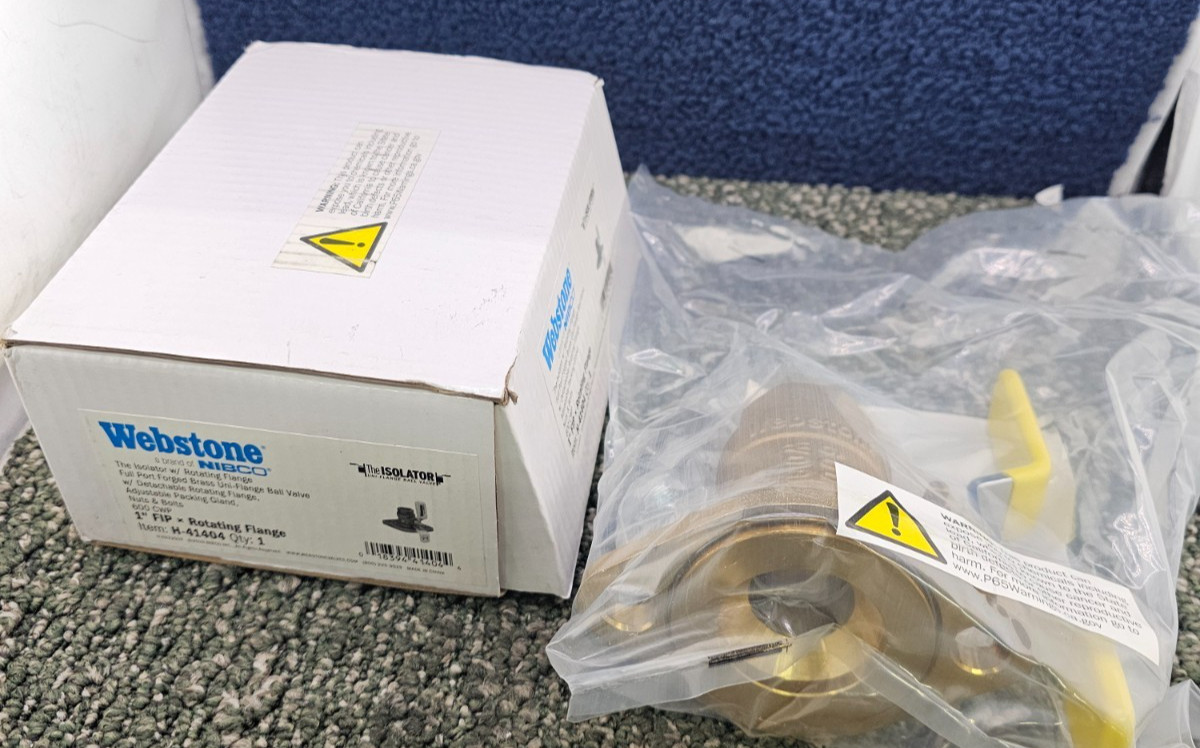 NIBCO WEBSTONE H-41404 1” ROTATING UNI-FLANGE BALL VALVE