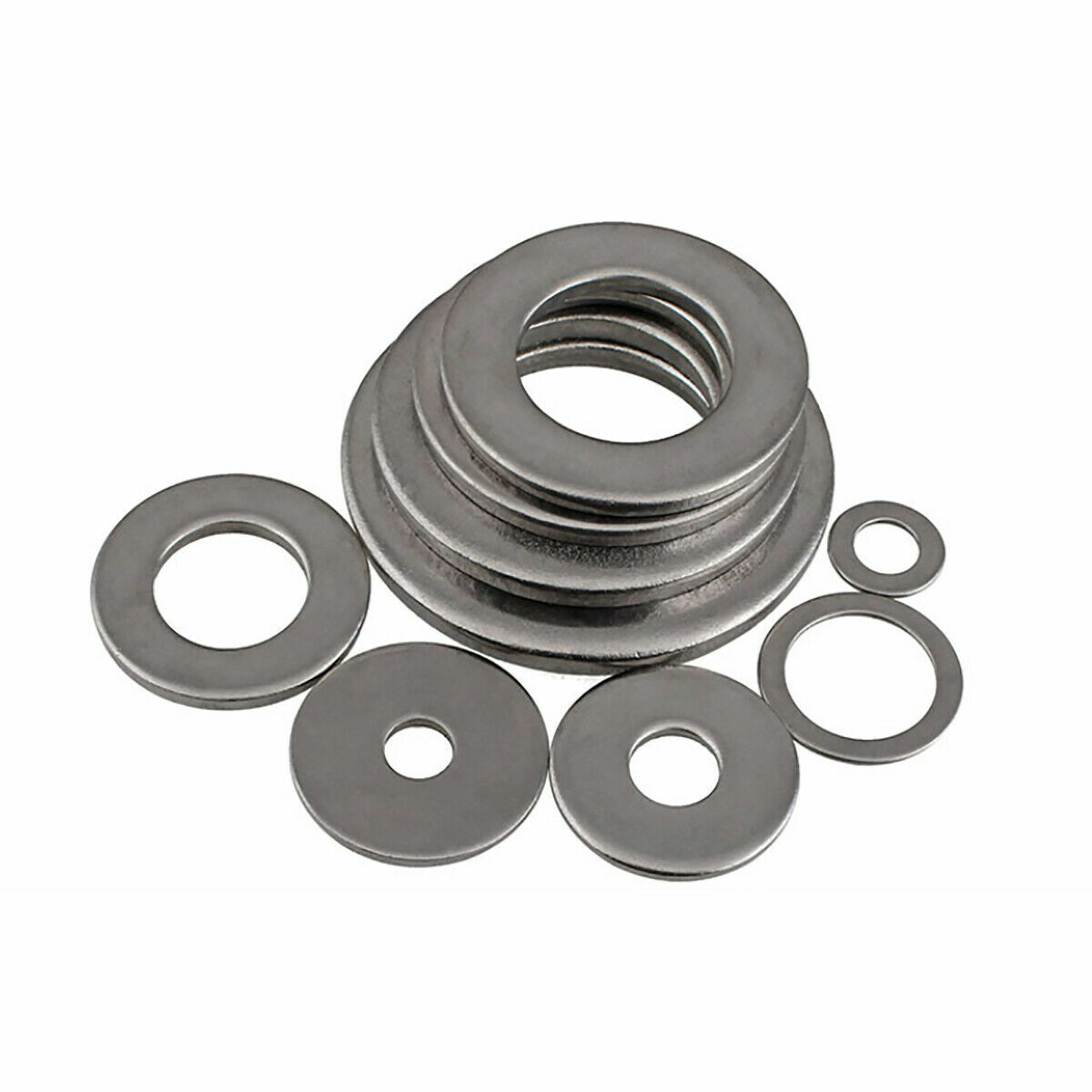 M3 M4 M5 M6 M8 M10 M12 Flat Washers – SUS 201 Stainless Steel