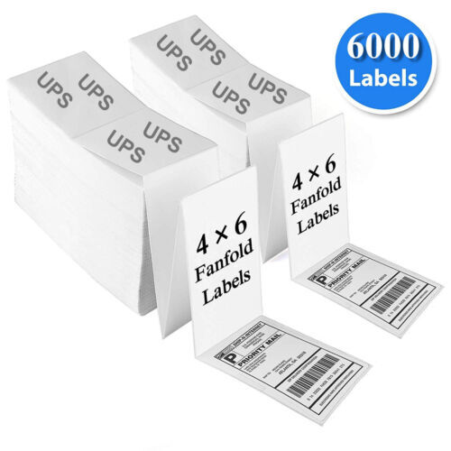 4»x6» Direct Thermal Labels Shipping LABELS for Zebra 500 ~ 6000 Pcs