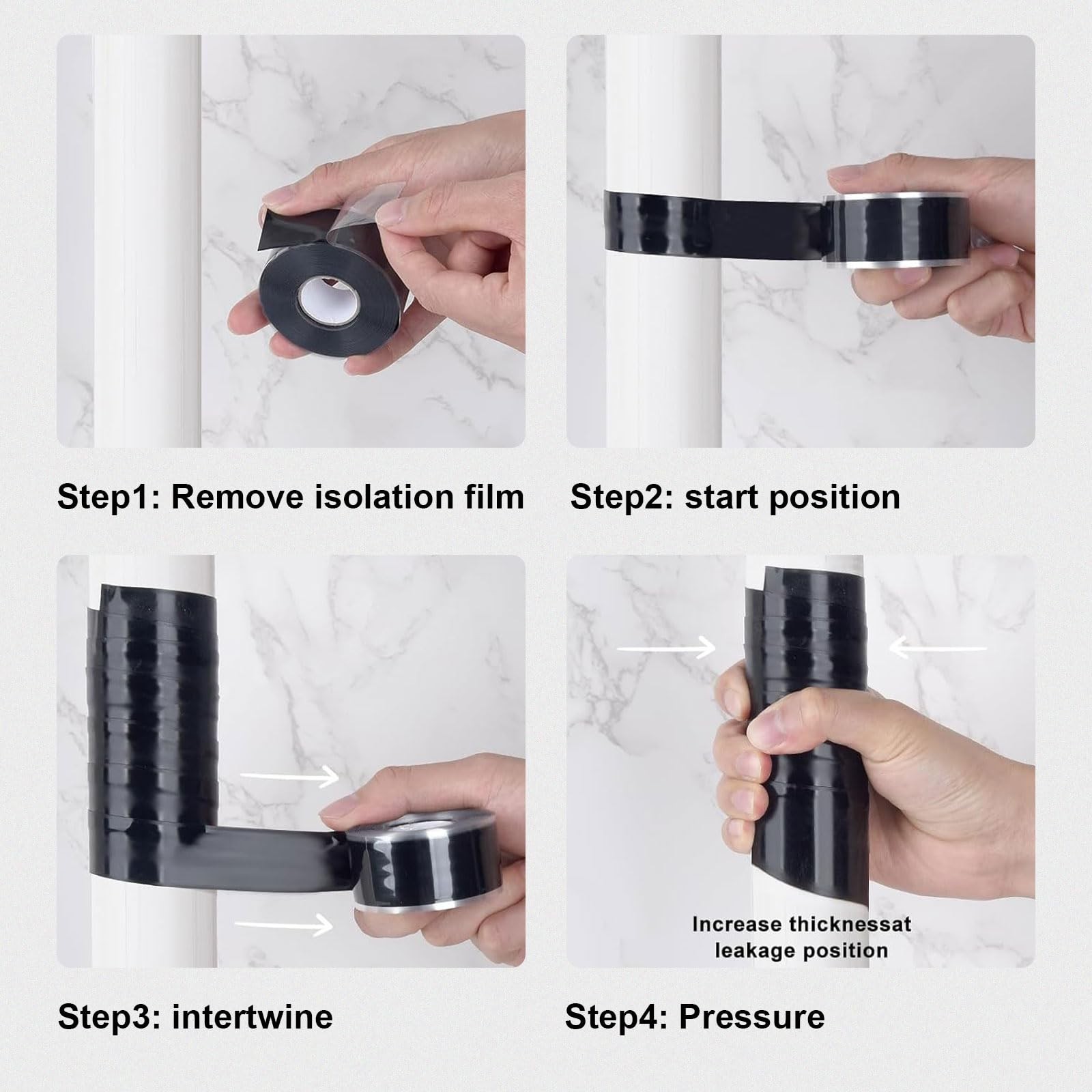 SIKEDEPRO Seal Self Fusing Silicone 1 inch x 0.5 millimeters x 10 feet, black