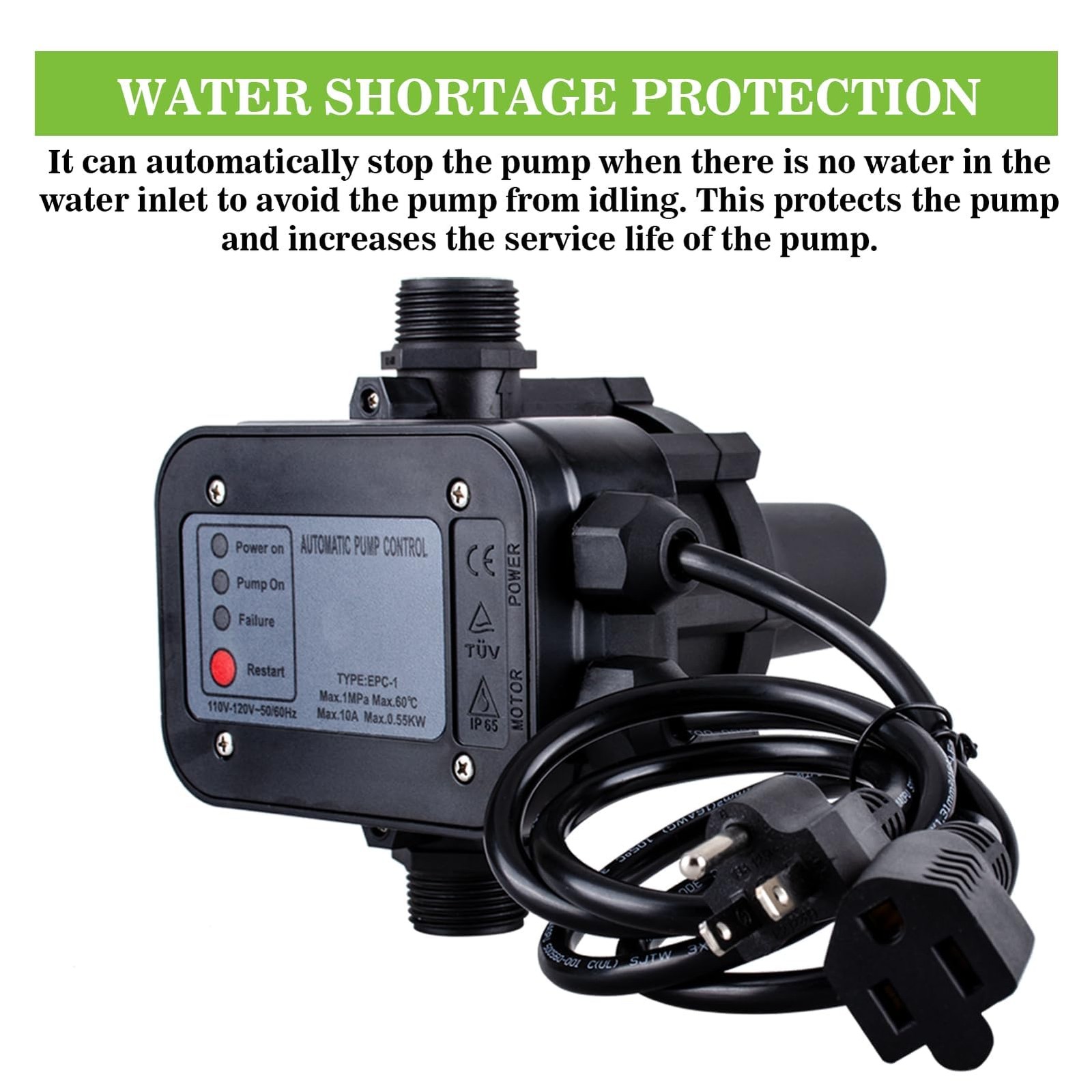 1 PCS IP65 Automatic Water Pump Pressure Controller Flow Sensor 110V120V