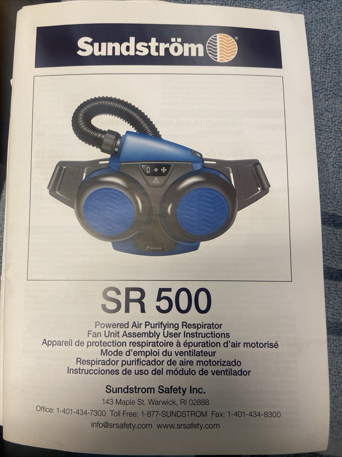 Sundstrom SR500 SR530 Soft Hood Battery Powered Air Purifying Respirators PAPR