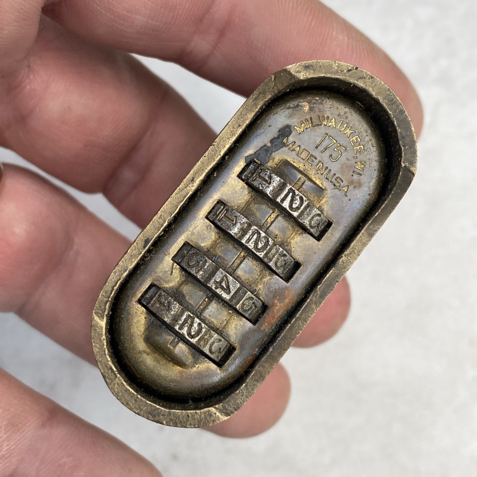 Vtg Master Case Hard Solid Brass 175 4 digit Combination Padlock Unknown Code