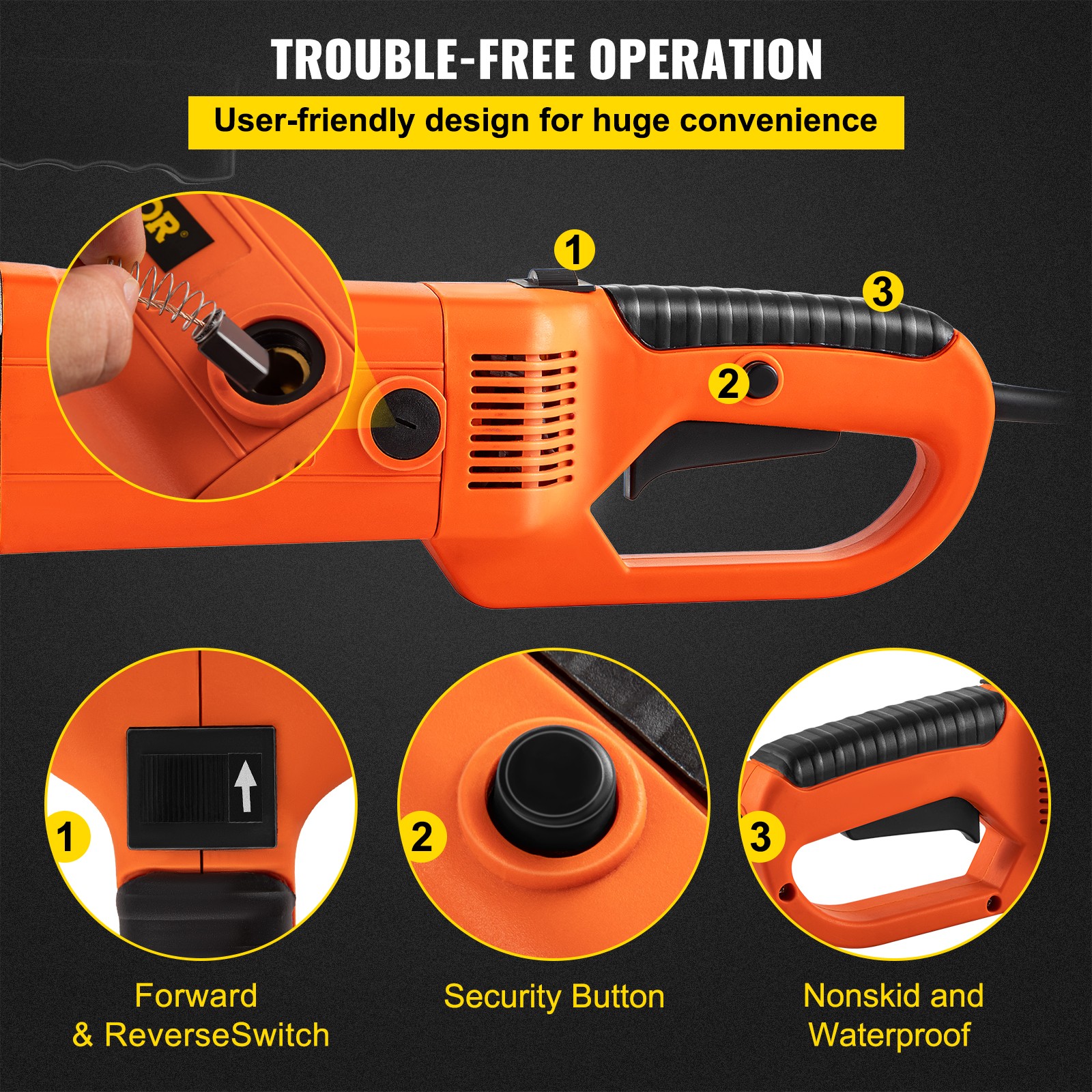 VEVOR Electric Pipe Threader Pipe Threading Machine 2300W 6 Dies 1/2-2″ Portable