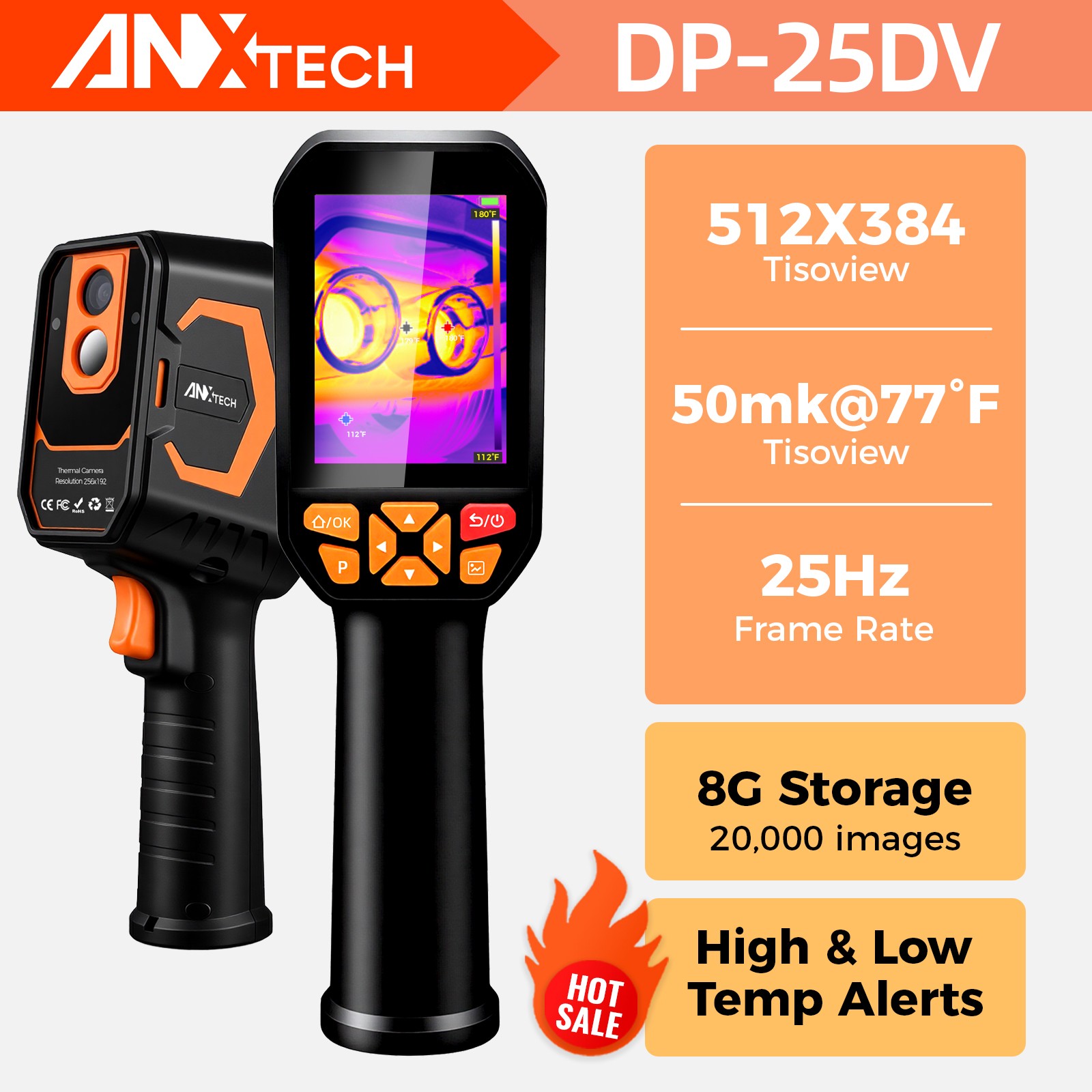 ANXTECH Handheld Infrared Thermal Imaging Camera TISR Resolution 512*384