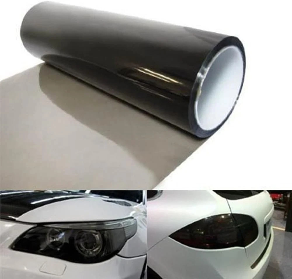 12×48 Inch Light Black Headlight Tail Light Fog Lamp Tint Vinyl Film Wrap Sheet