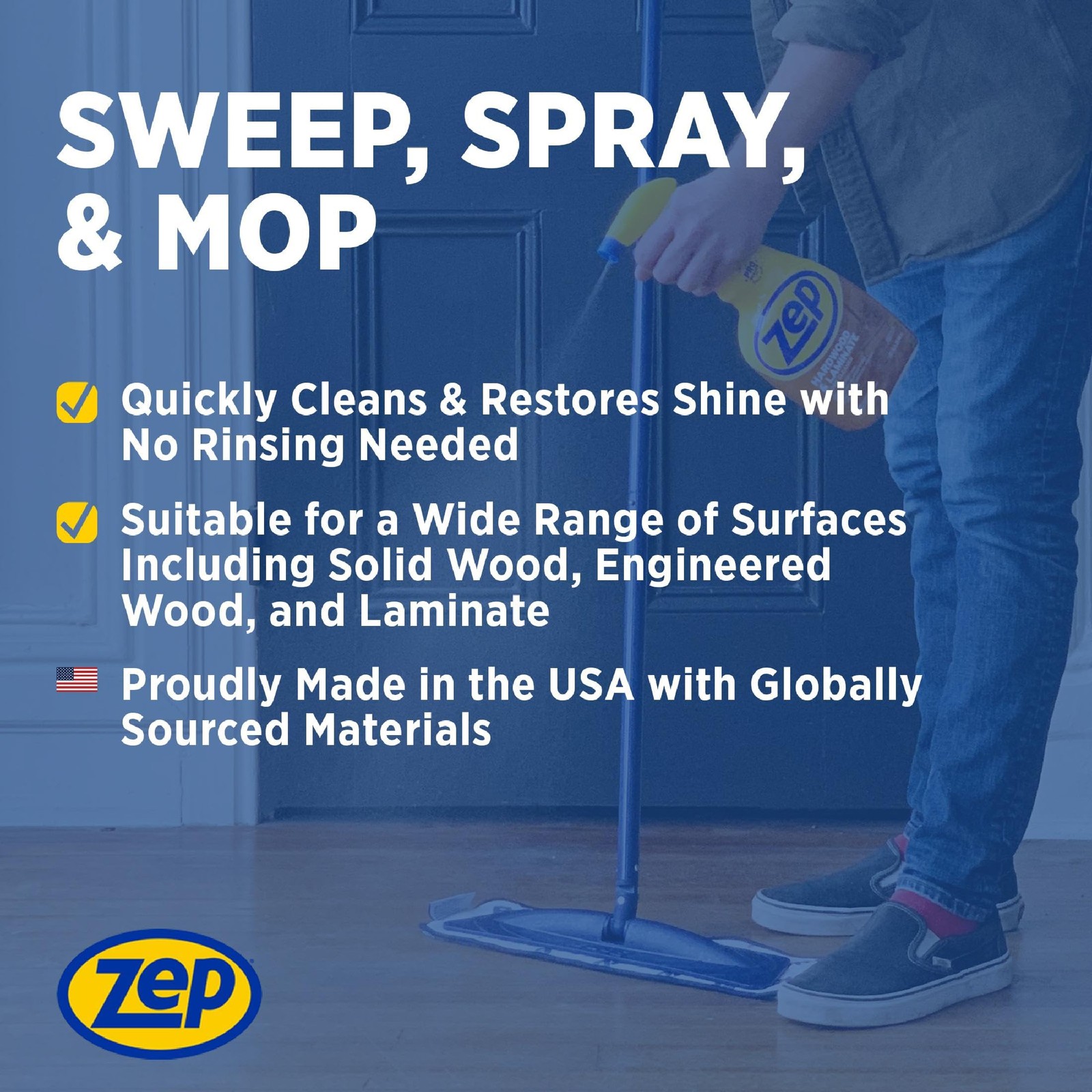 Zep ZUHLF32 Hardwood and Laminate Floor Cleaner 32 32 Fl Oz (Pack of 1), tan