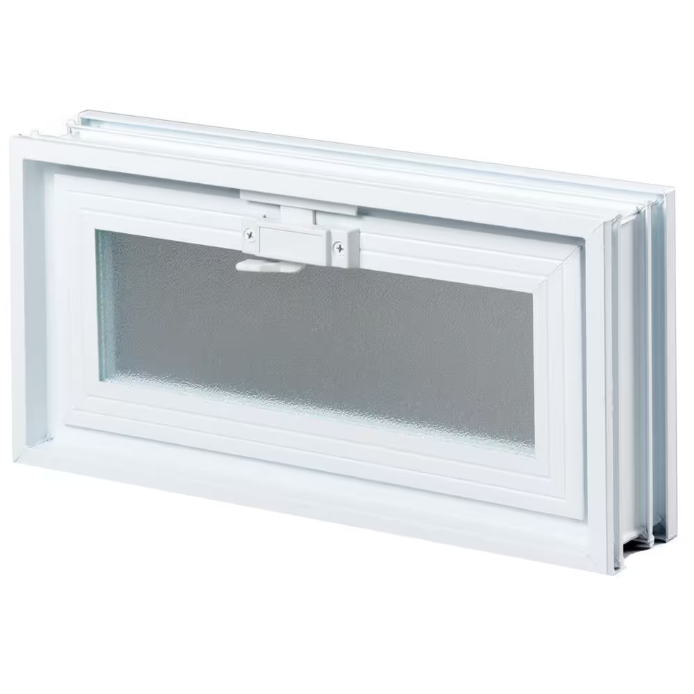 31 In. X 11.5 In. X 3.125 In. Frameless Wave Pattern Vented Glass Block Window