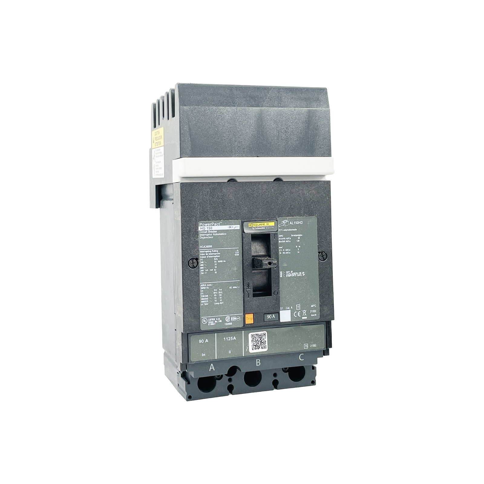 NEW – SQUARED – HGA36090 – CIRCUIT BREAKER – PowerPacT H, 90A, 3 pole, 600VAC