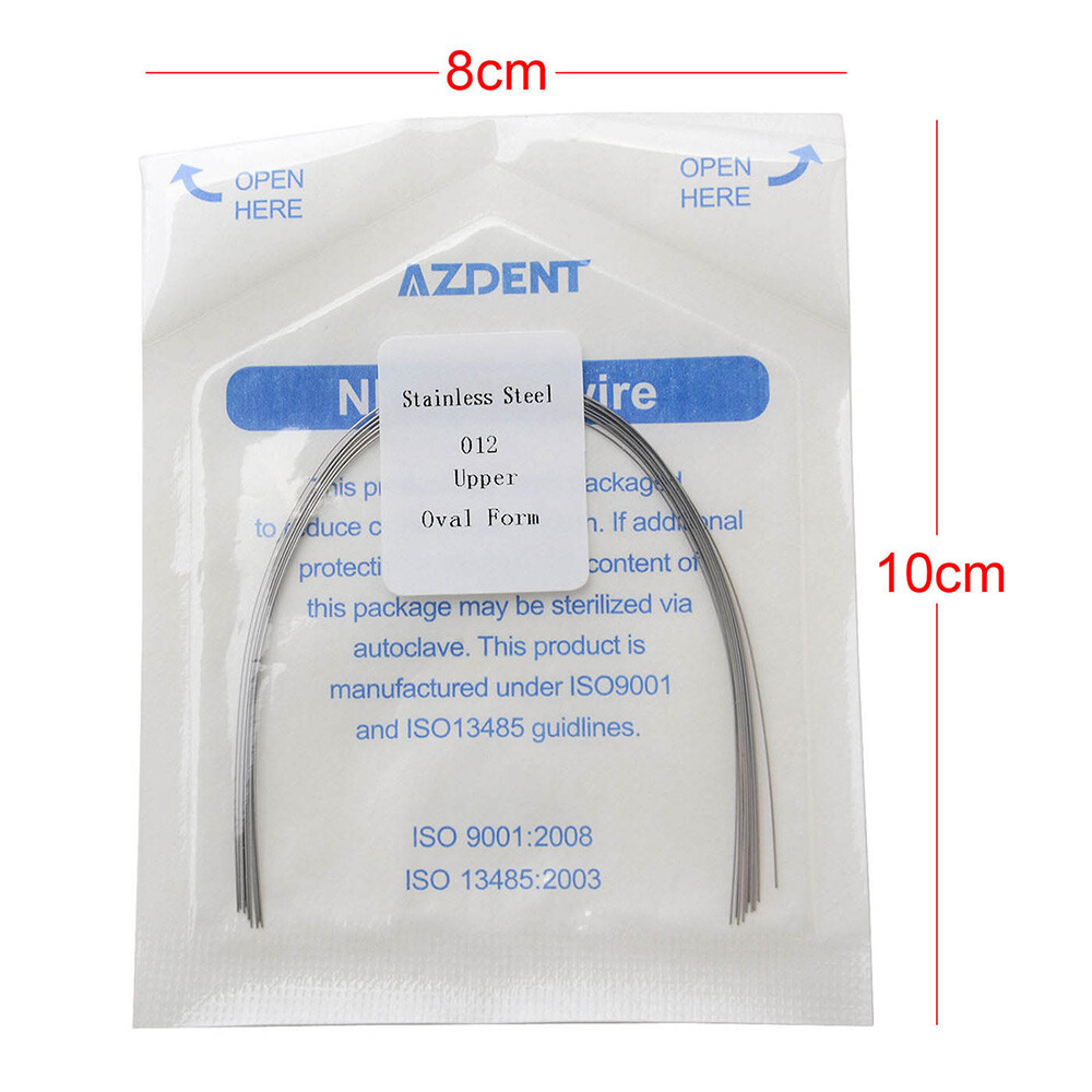 AZDENT Dental Super Elastic Stainless Steel Arch Wires Round Ovoid /Natural FDA