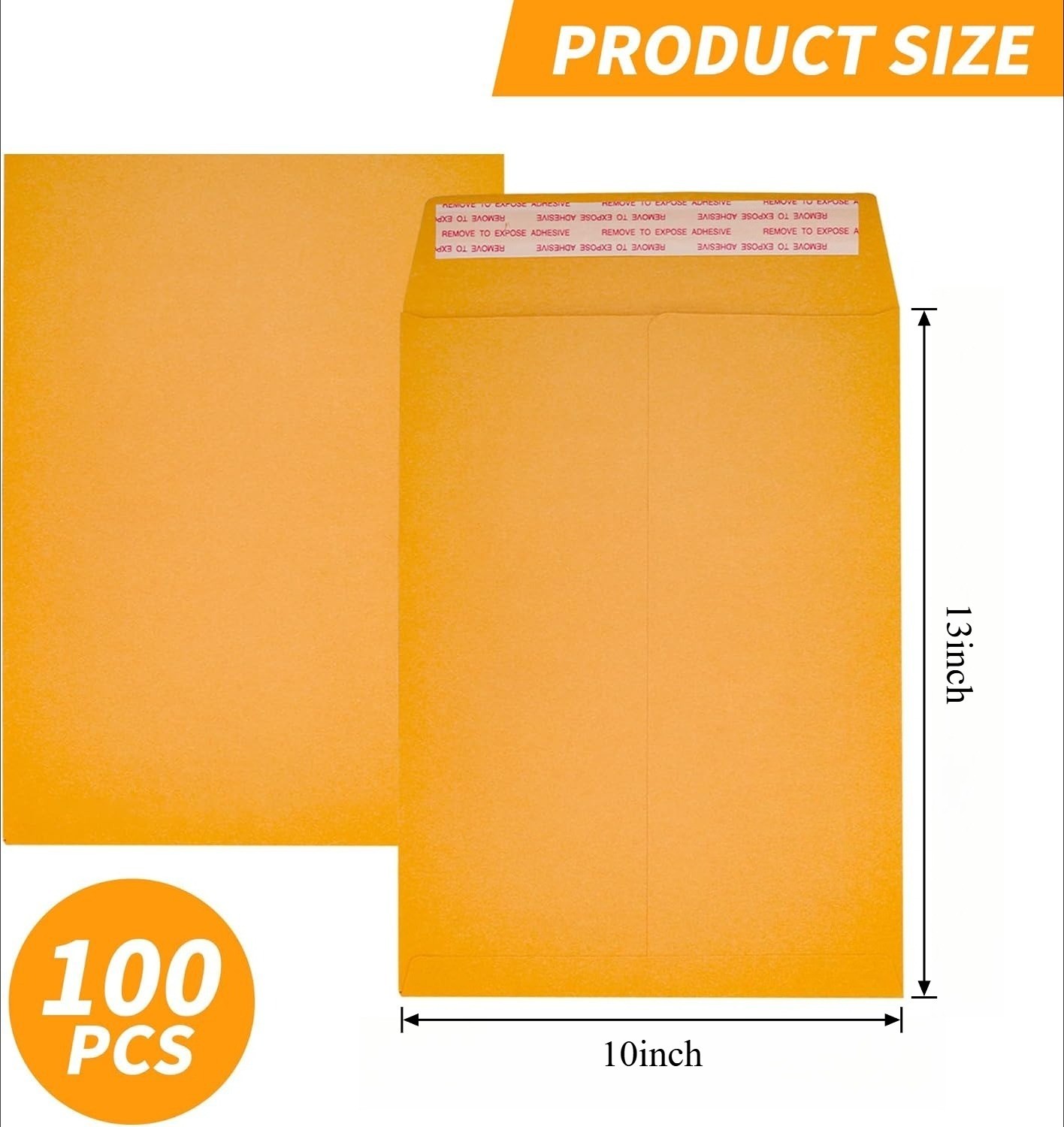 100 Pack 10×13″ Kraft Catalog Mailing Envelopes Mailers Peel Self Seal