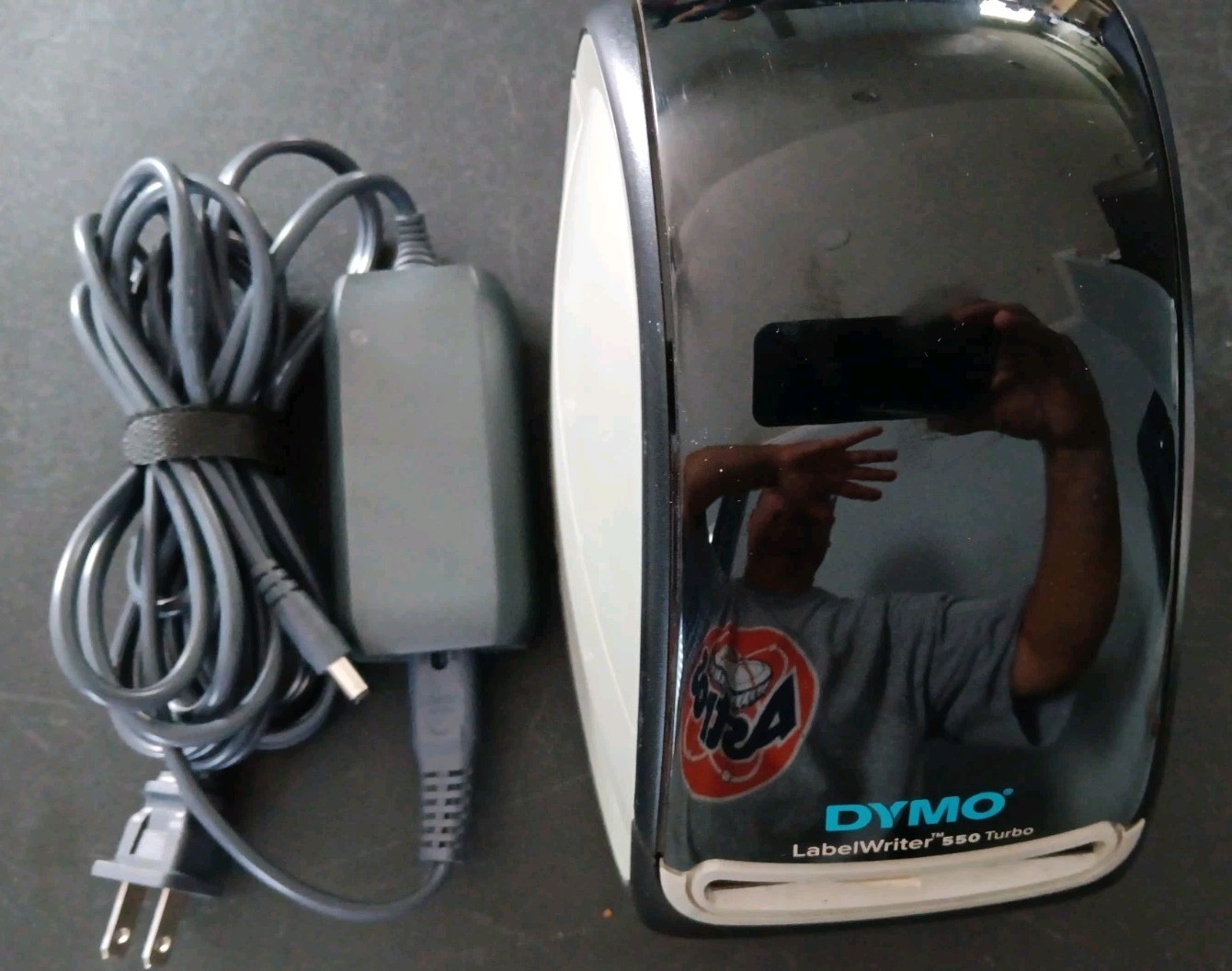 DYMO LabelWriter 550 Turbo Black Silver Thermal Label Printer w/On Power Chord