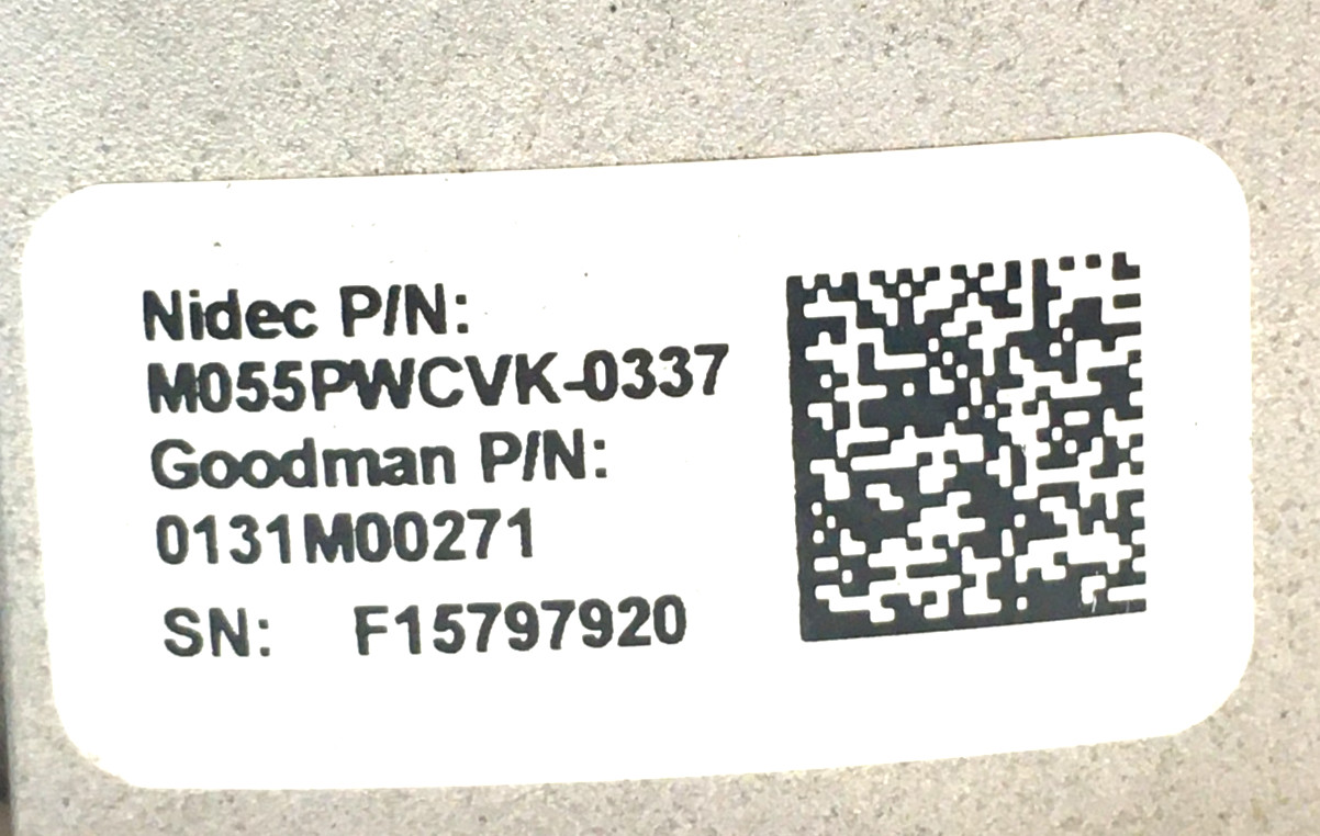 Goodman M055PWCVK-0337 Programmable ECM Module ONLY 0131M00271 CW LE used #Z511