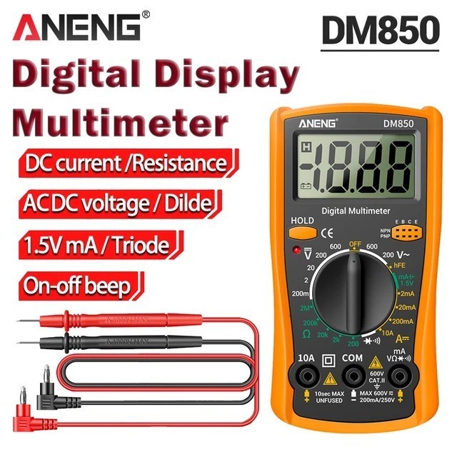 LCD Digital Multimeter AC DC Voltmeter Ammeter Ohmmeter Volt Tester Leads Meter