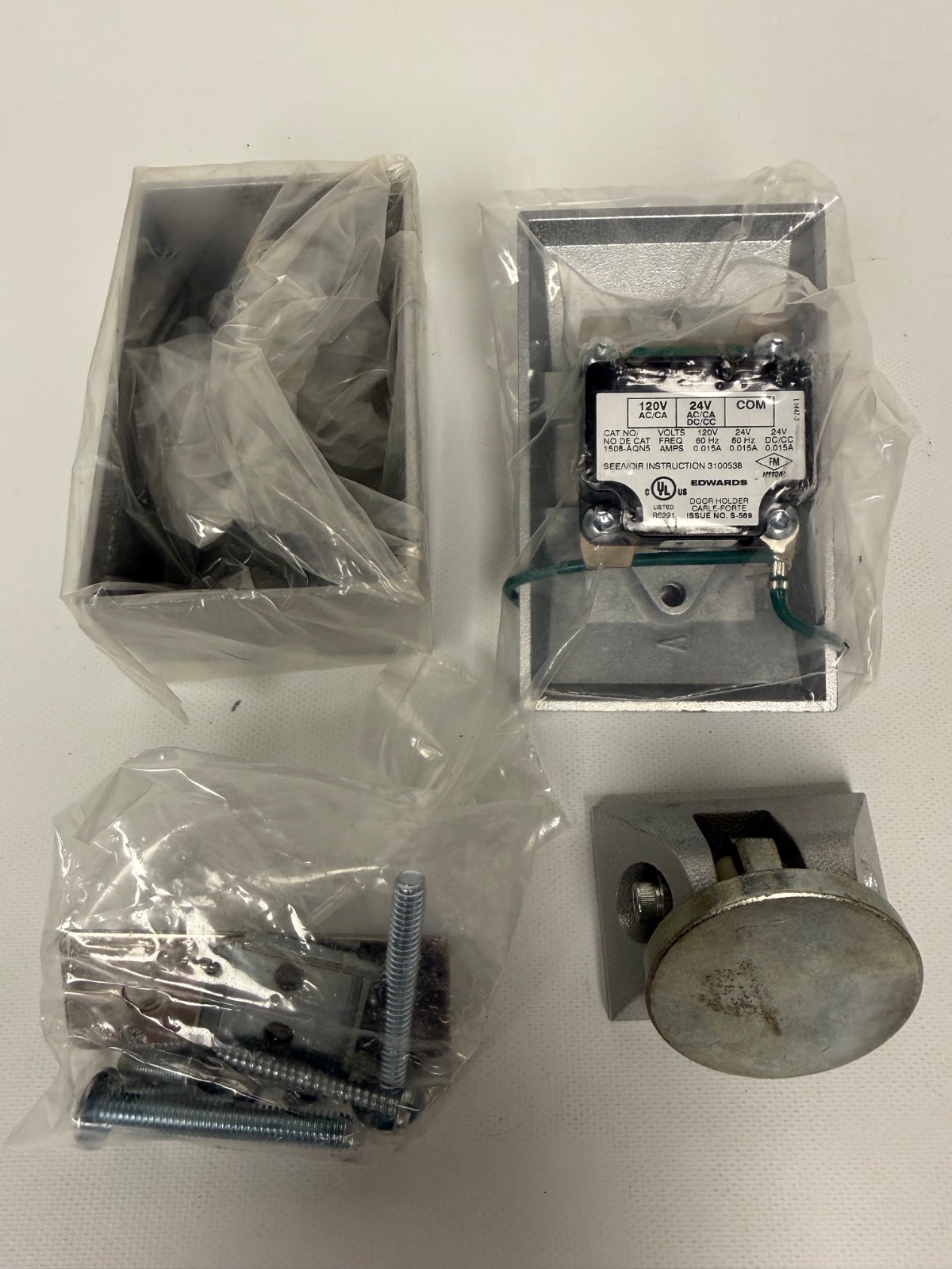 EDWARDS 1508-AQN5 ELECTROMAGNETIC DOOR HOLDER SURFACE WALL MOUNT NEW