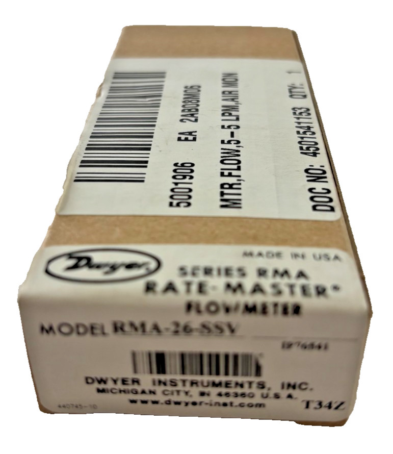 Dwyer RMA-26-SSV Rate-Master Flow Meter 1–5 L/min Air 1/8″ NPT SS Valve