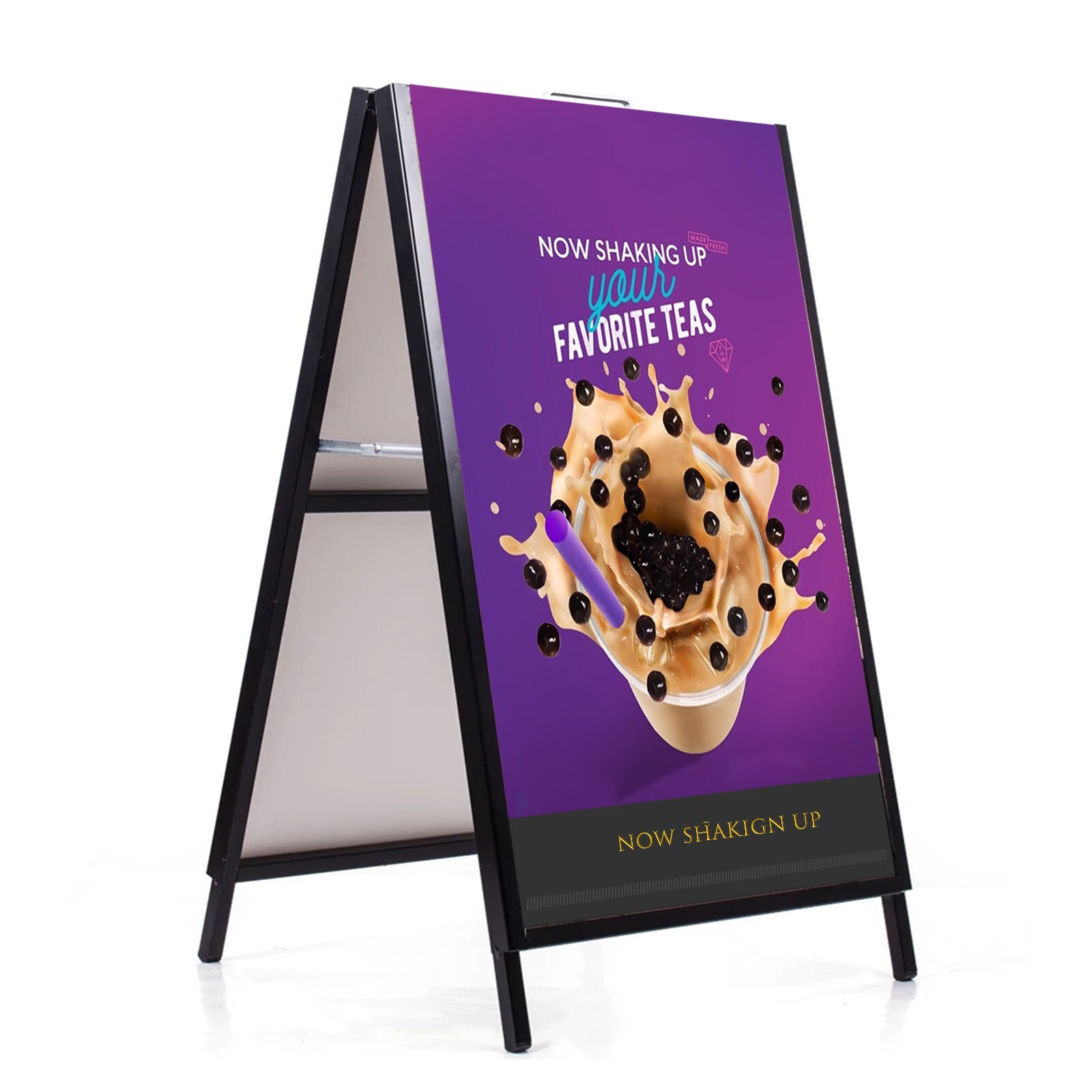 24″ x 36″ Heavy-Duty Double-Sided Folding Metal A-Frame ，Sidewalk Sign Frame