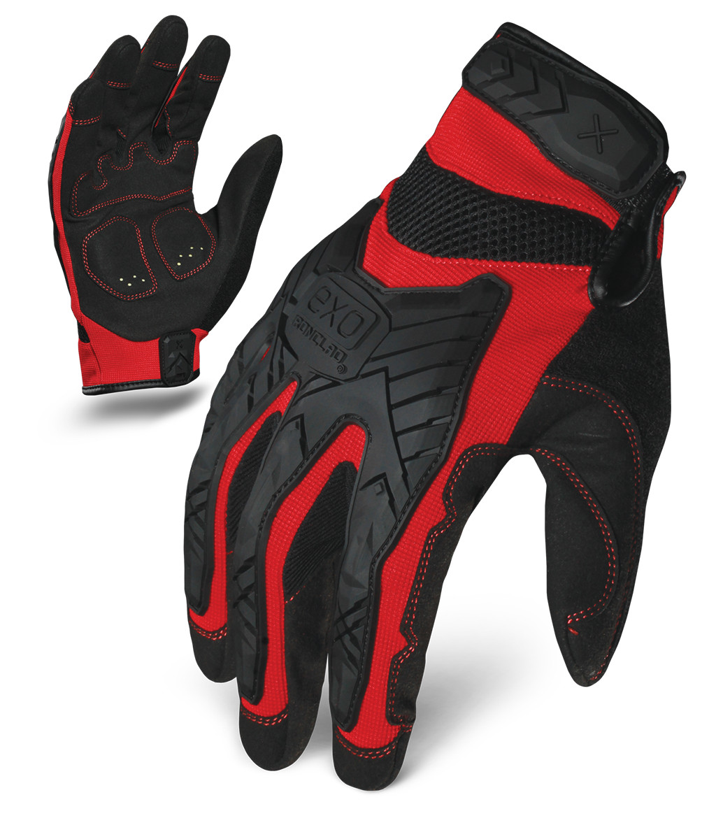 IronClad Gloves EXO2-MIGR Motor Impact Protection Red & Black – Select Size