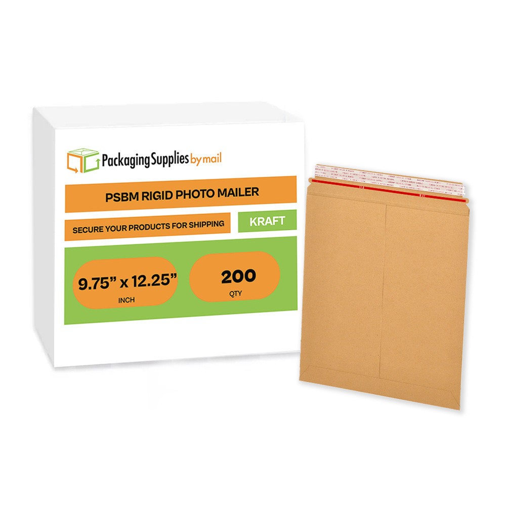 200 – 9.75×12.25 Kraft Rigid Photo Document Mailers Cardboard Envelopes 28 pt.