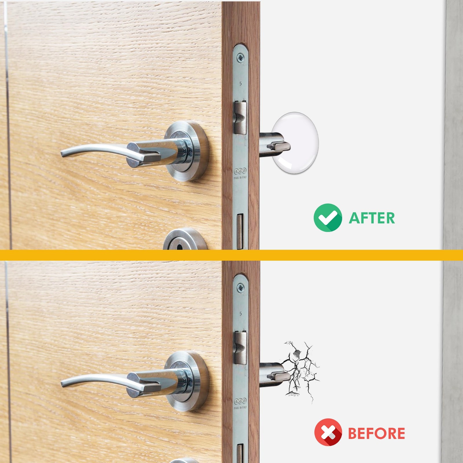 White 3.1 Inch Door Stoppers for Wall Clean Dry Surface Bumpers