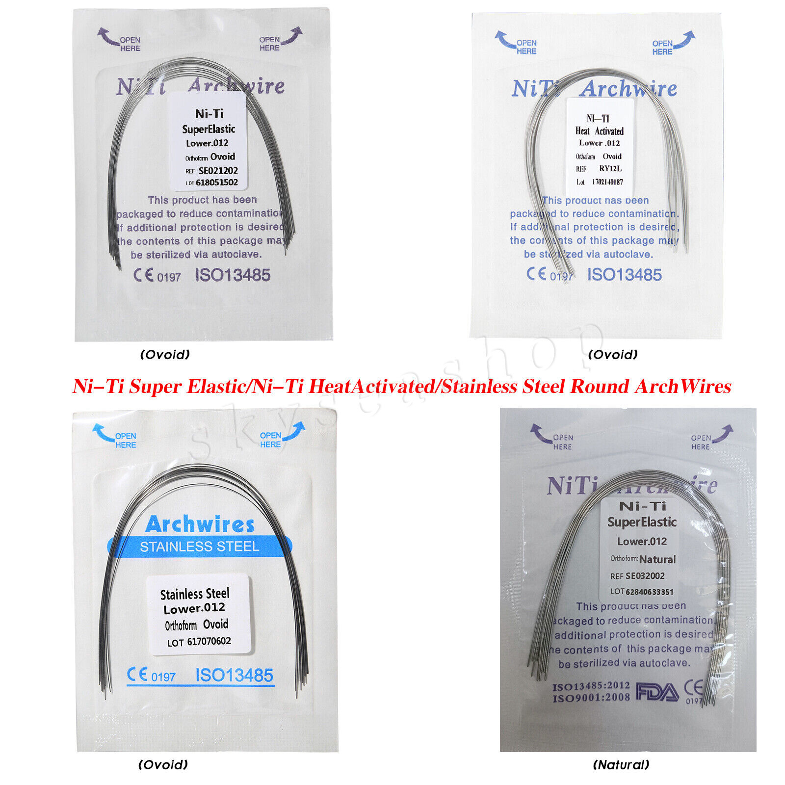 Alambre para arco ortodoncia dental redondo termoactivado/Niti/acero inoxidable