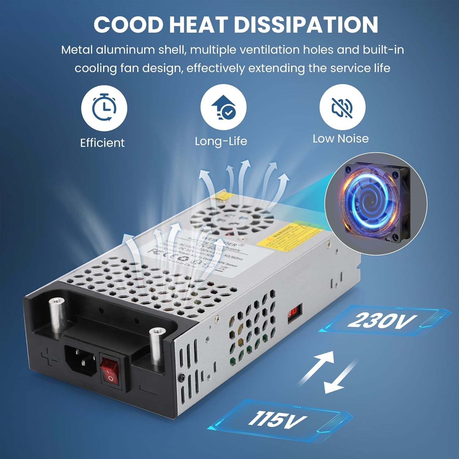 «New Version 110V AC to 12V DC Converter Power Supply, AC to DC Converter 12V 50